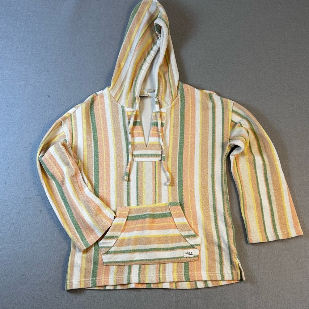 Roxy Pastel Striped Hooded Poncho